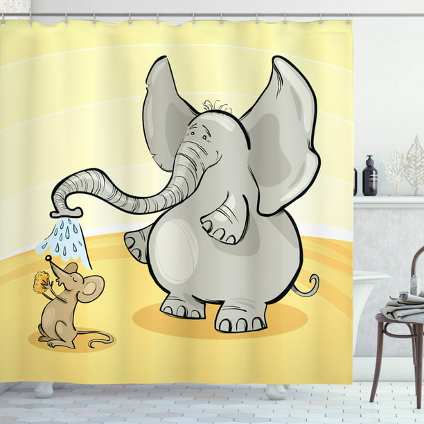 Travel Luggage Cover Suitcase Protector,Nursery,Yellow and Grey Cute Elephant Collection Cartoon Animals with Different Patterns Decorative,Yellow Grey，for Travel 